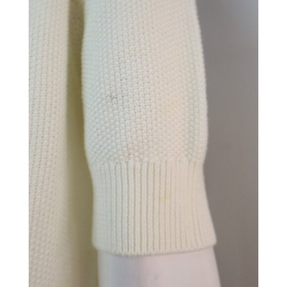 WOMEN'S IVORY WHITE SHORT SLEEVE SWEATER - LACE FRONT - DE COLLECTION - SIZE M - Picture 5 of 6